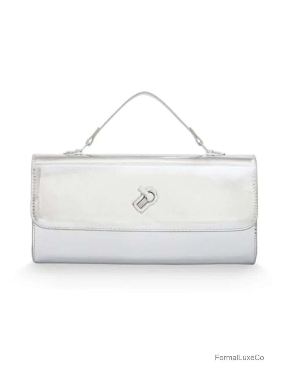 Women Metallic PU Leather Evening Clutch Purse Square Box Shoulder Handbag,